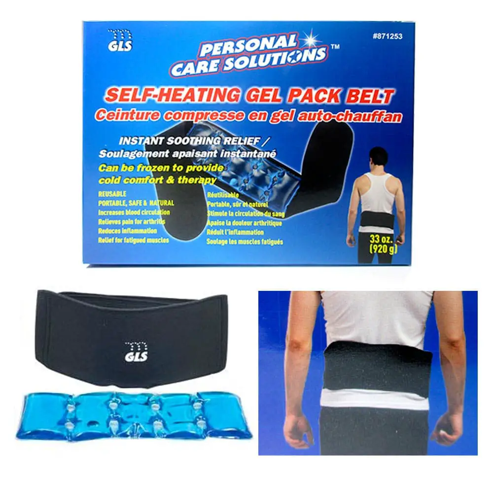 1 Self Heating Gel Pack Belt Back Support Pain Relief Hot Cold Muscle ...
