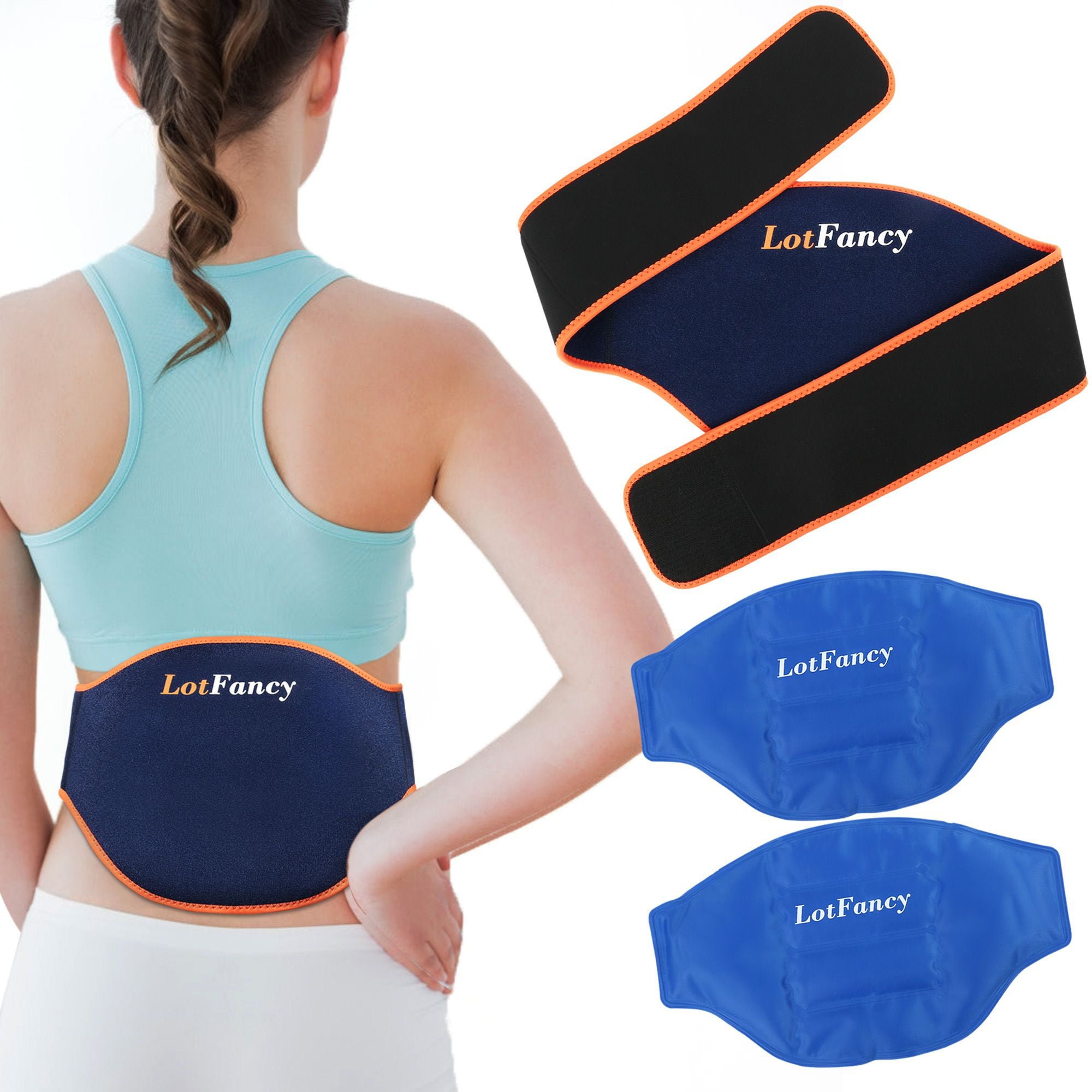 2PCS Hot Cold Gel Ice Pack for Back Injuries with Wrap, for Lower Back ...
