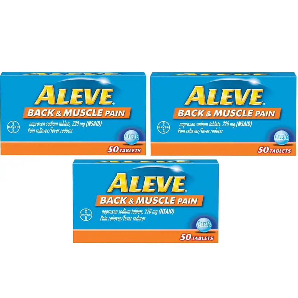 3 Pack Of Aleve Back &  Muscle Pain Reliever/Fever Reducer Naproxen ...