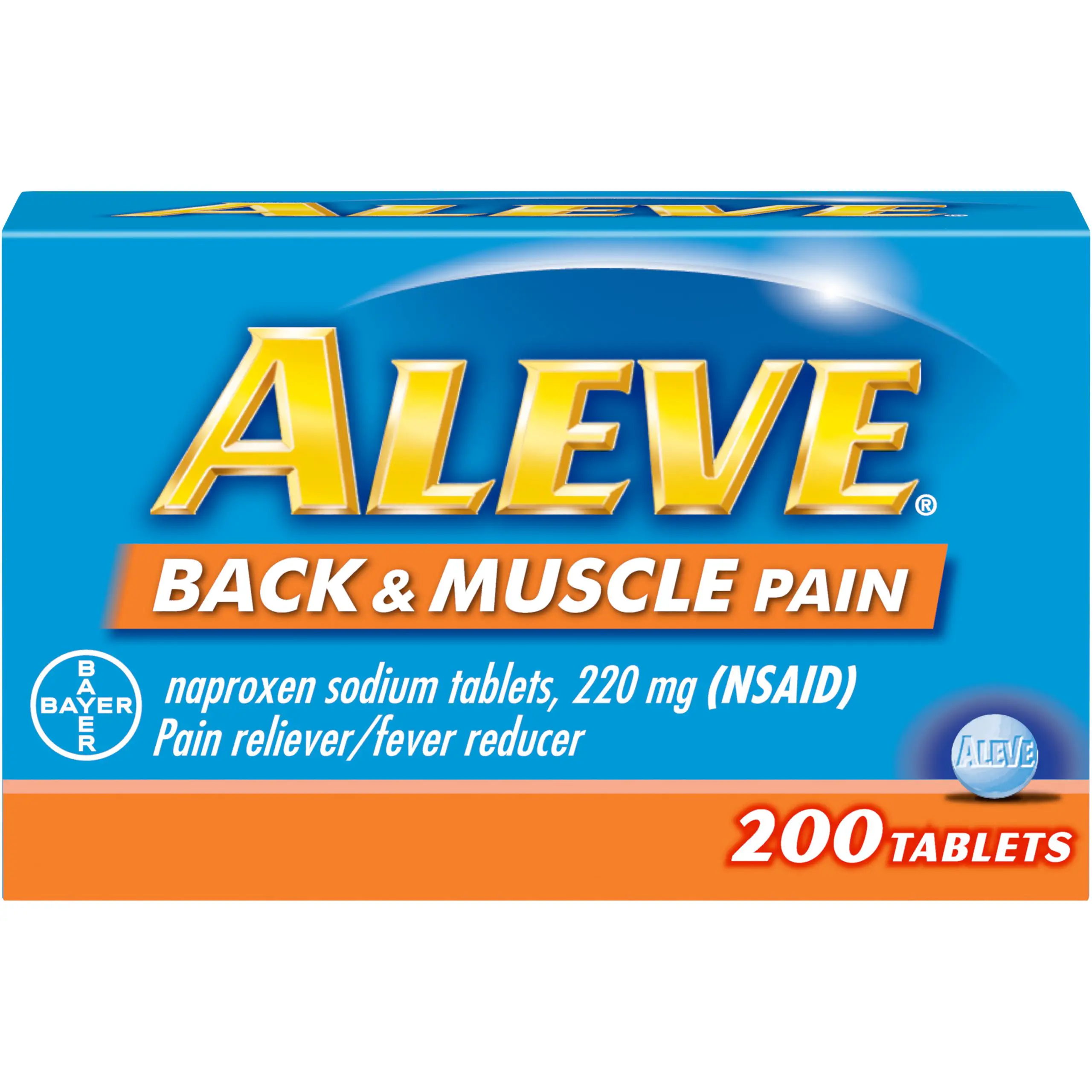 Aleve Back &  Muscle Pain Reliever/Fever Reducer Naproxen Sodium Tablets ...