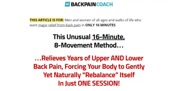 Back Pain Relief 4 Life Book Review
