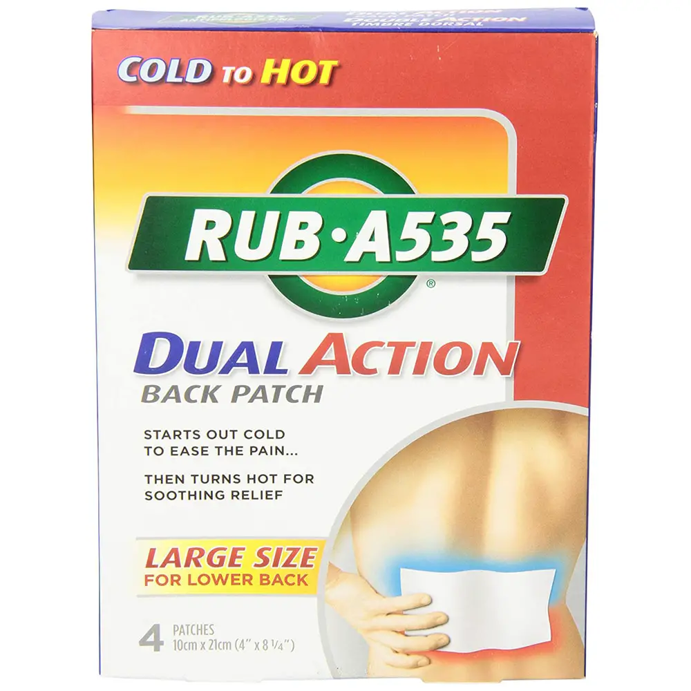 Back Pain Relieving Ice to Heat Patches, 4 Count By Rub