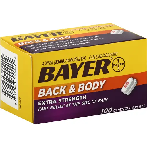 Bayer Back &  Body Extra Strength Aspirin, 500mg Coated Tablets, Fast ...