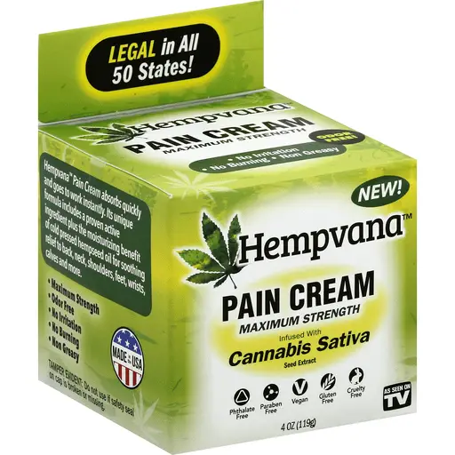 Hempvana Pain Cream, Maximum Strength, Cannabis Sativa