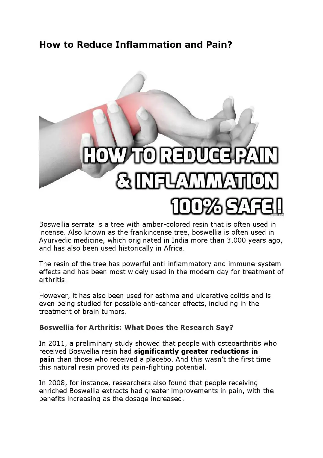 How to reduce inflammation and pain by how2stayyoung