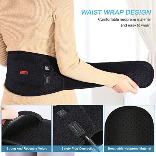 Knifun Waist Heating Pad Lower Back Support Wrap Hot& Cold Therapy Waist ...