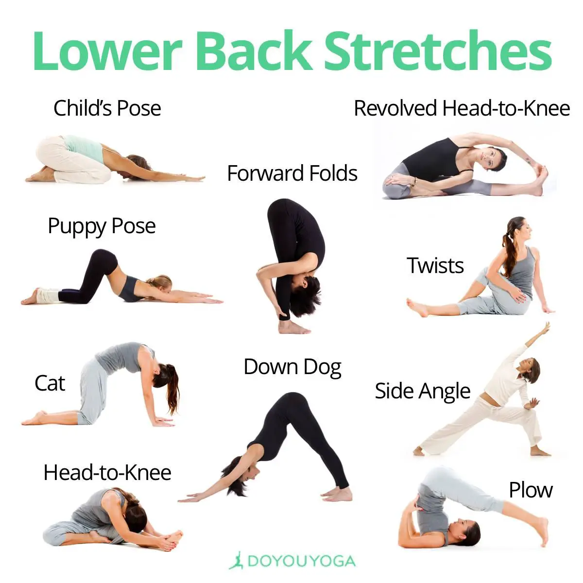 Lower back yoga stretches