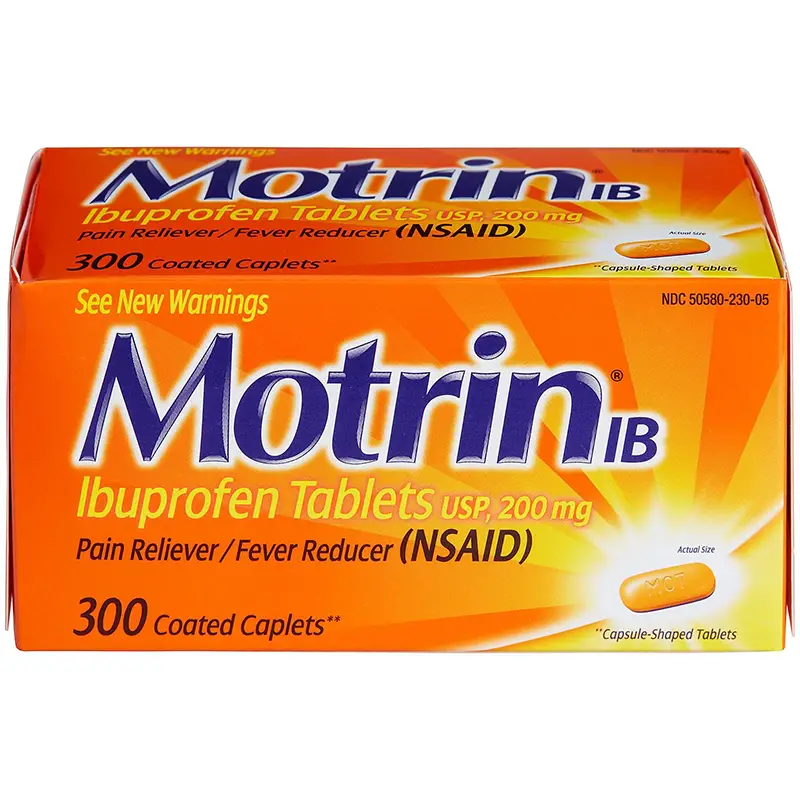 Motrin IB Ibuprofen Pain Reliever Tablets 200mg Coated ...