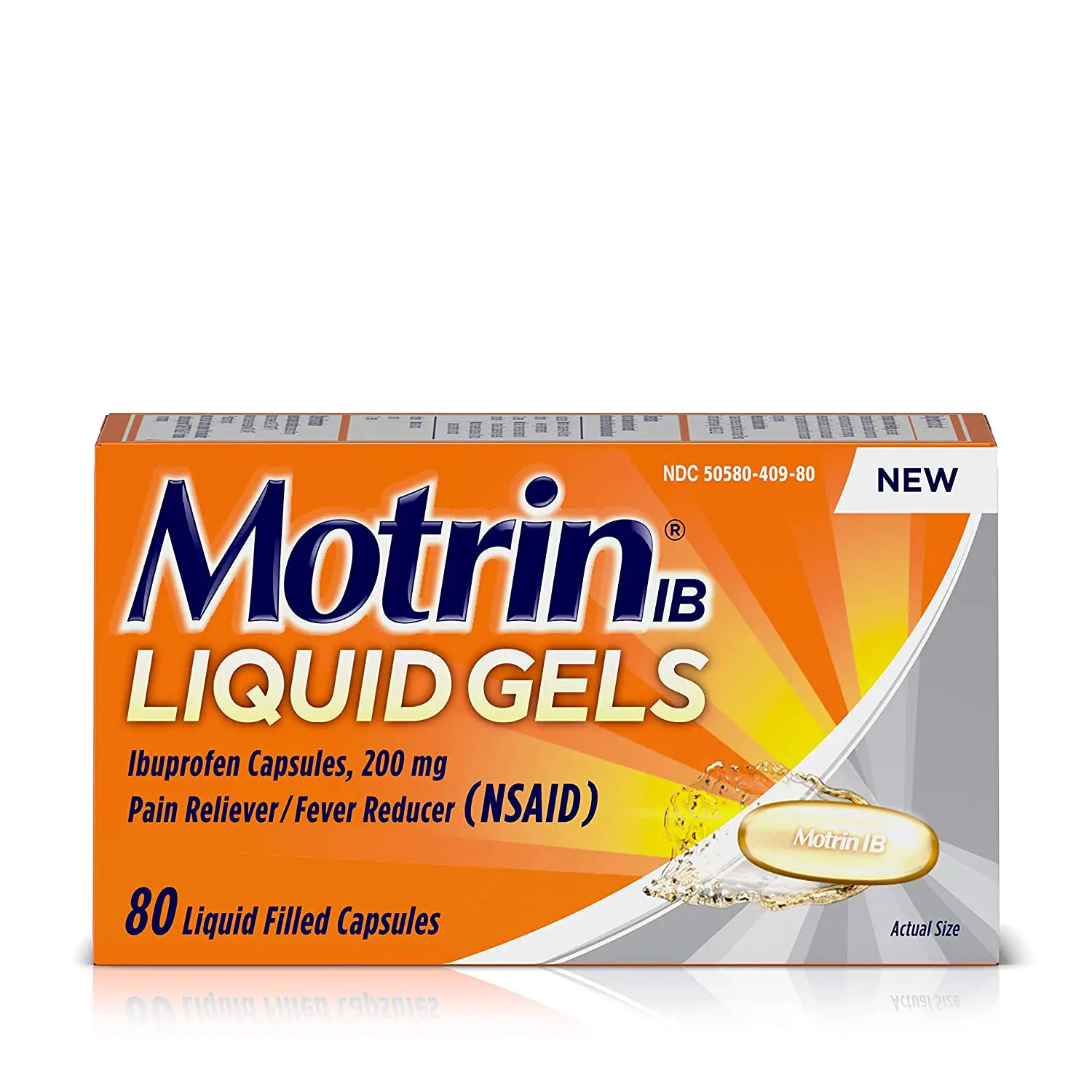 Motrin IB Liquid Gels Ibuprofen 200mg Fever Muscle Aches ...
