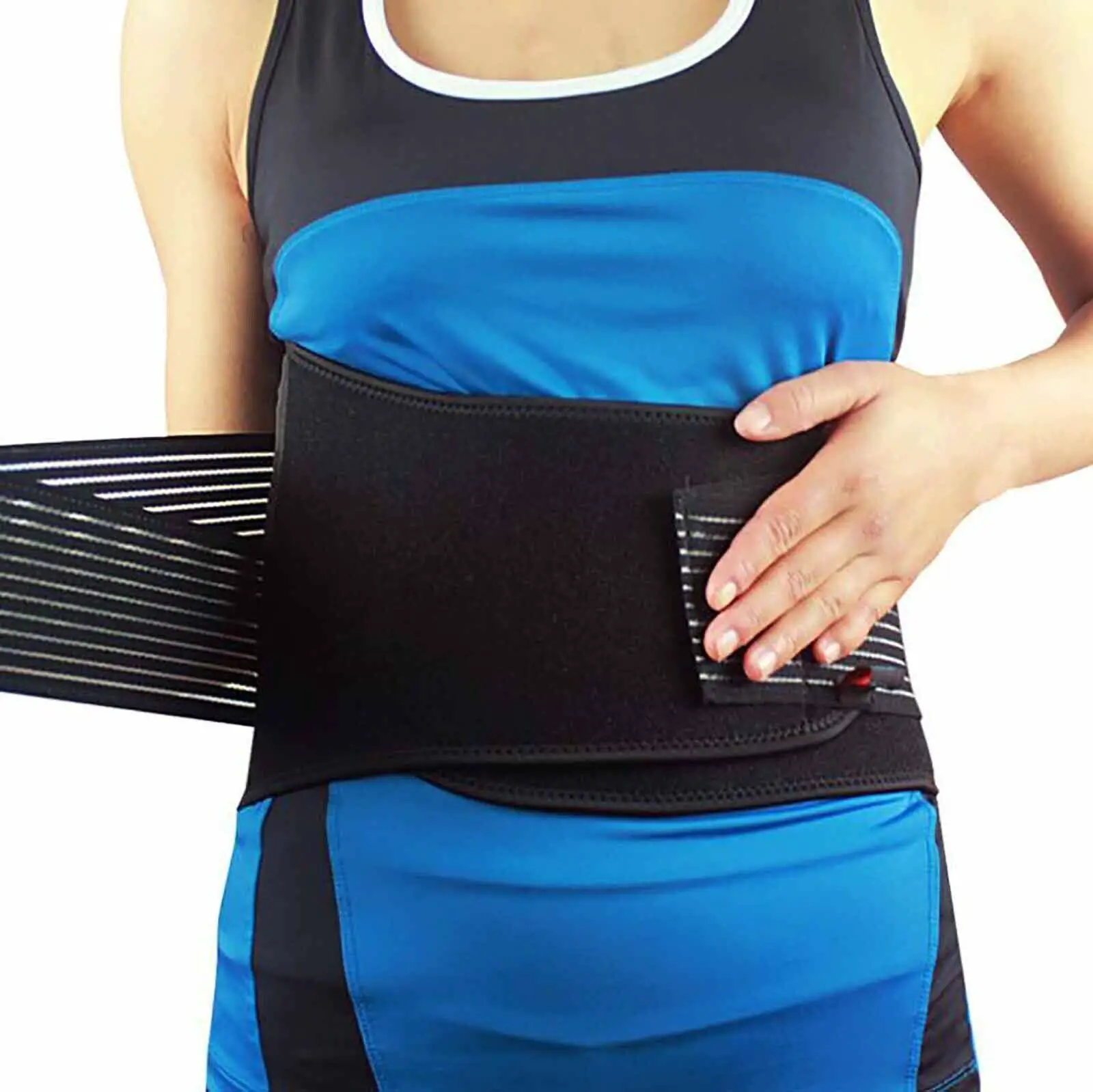 New Black Lumbar Support Lower Back Belt Brace Pain Relief ...