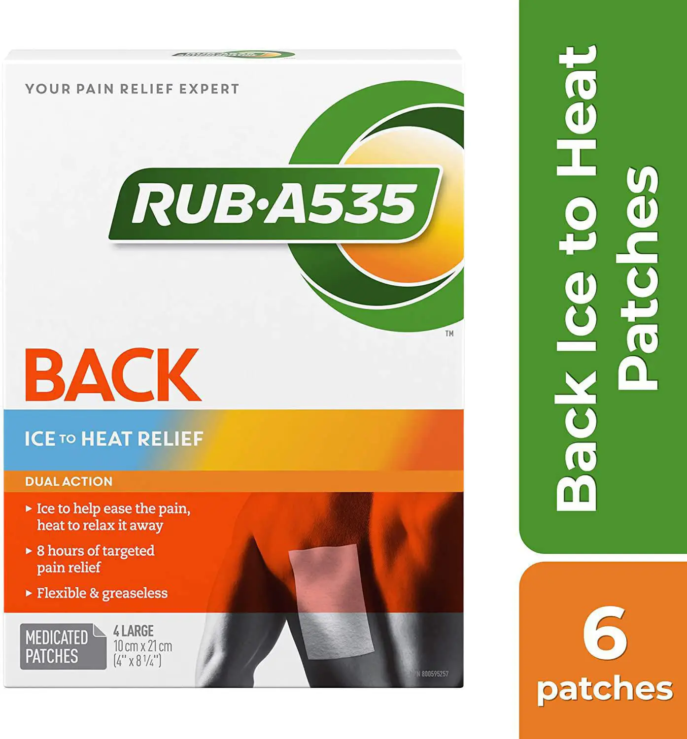 RUB A535 Back Ice to Heat Pain Relief Patches