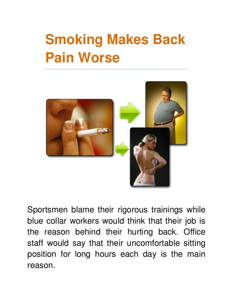 Smoking Makes Back Pain Worse
