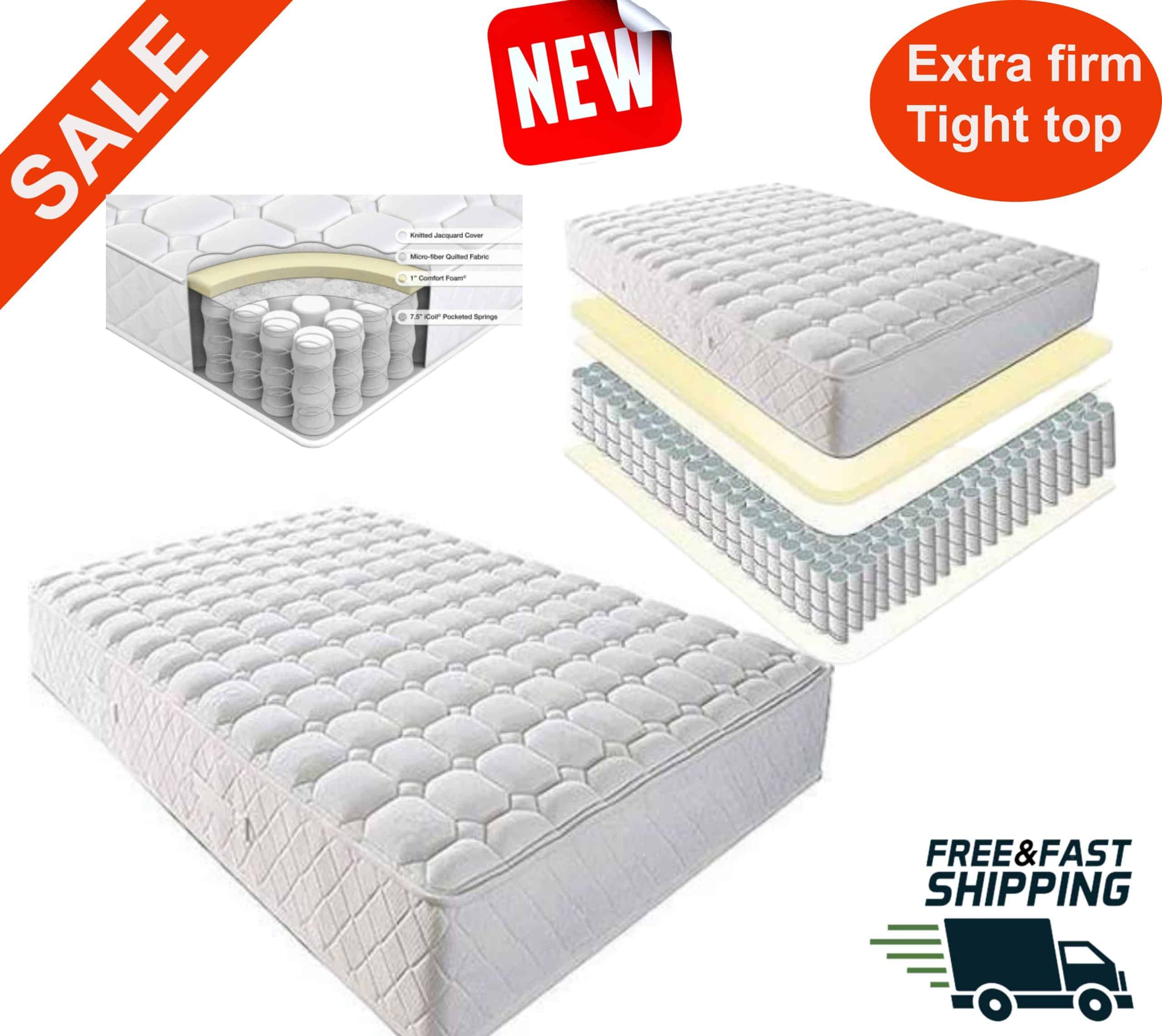 Twin Size Mattress 8 Inch Hybrid Coil Sprin Adult Bedroom Back Pain ...