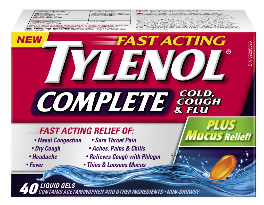 TYLENOL® Complete Cold, Cough &  Flu Plus Mucus Relief ...
