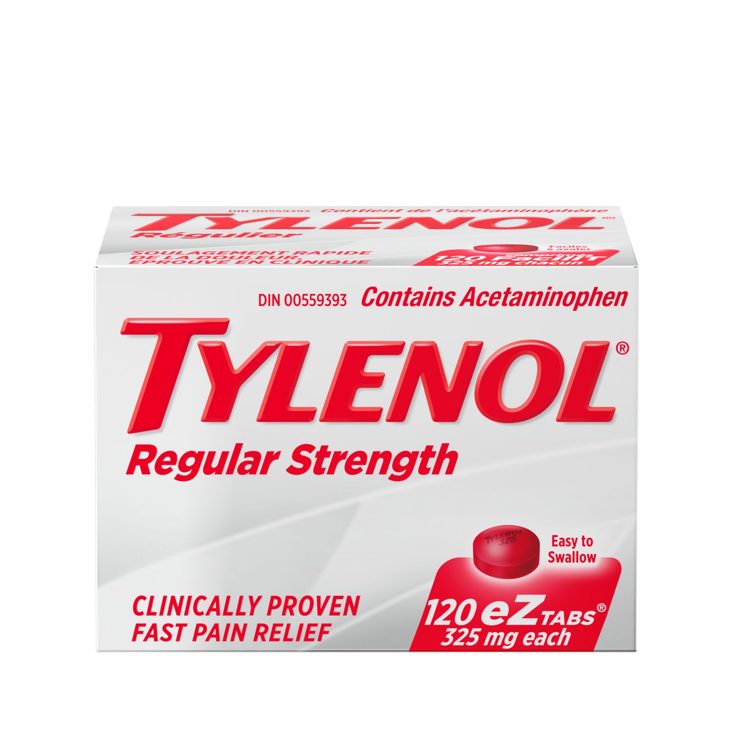 Tylenol Regular Strength Pain Relief Acetaminophen 325mg ...