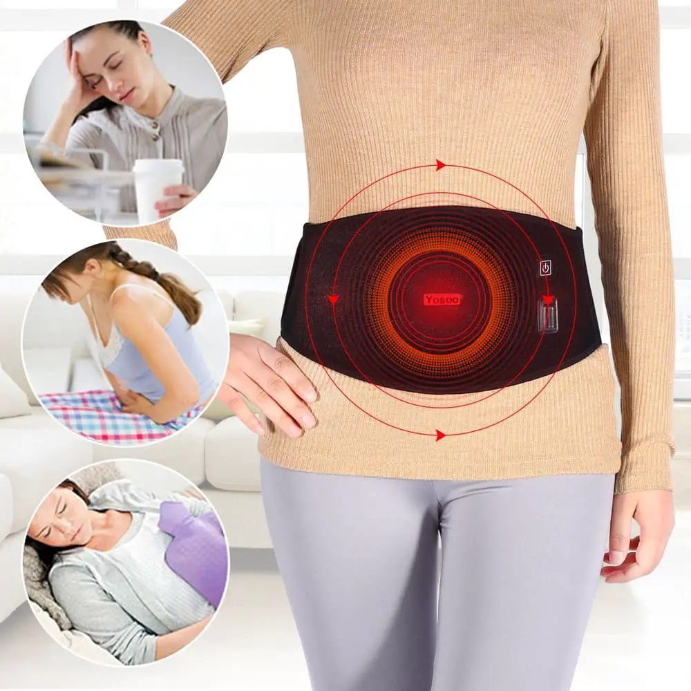 Waist Heating Pad Belt Lower Back Heat Wrap Hot and Cold Therapy with 3 ...