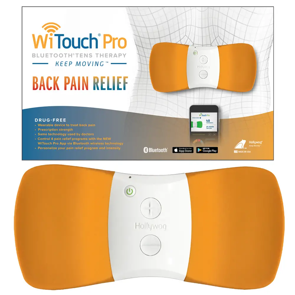 WiTouch Pro TENS Unit for Back Pain Relief, Limited Edition Orange ...